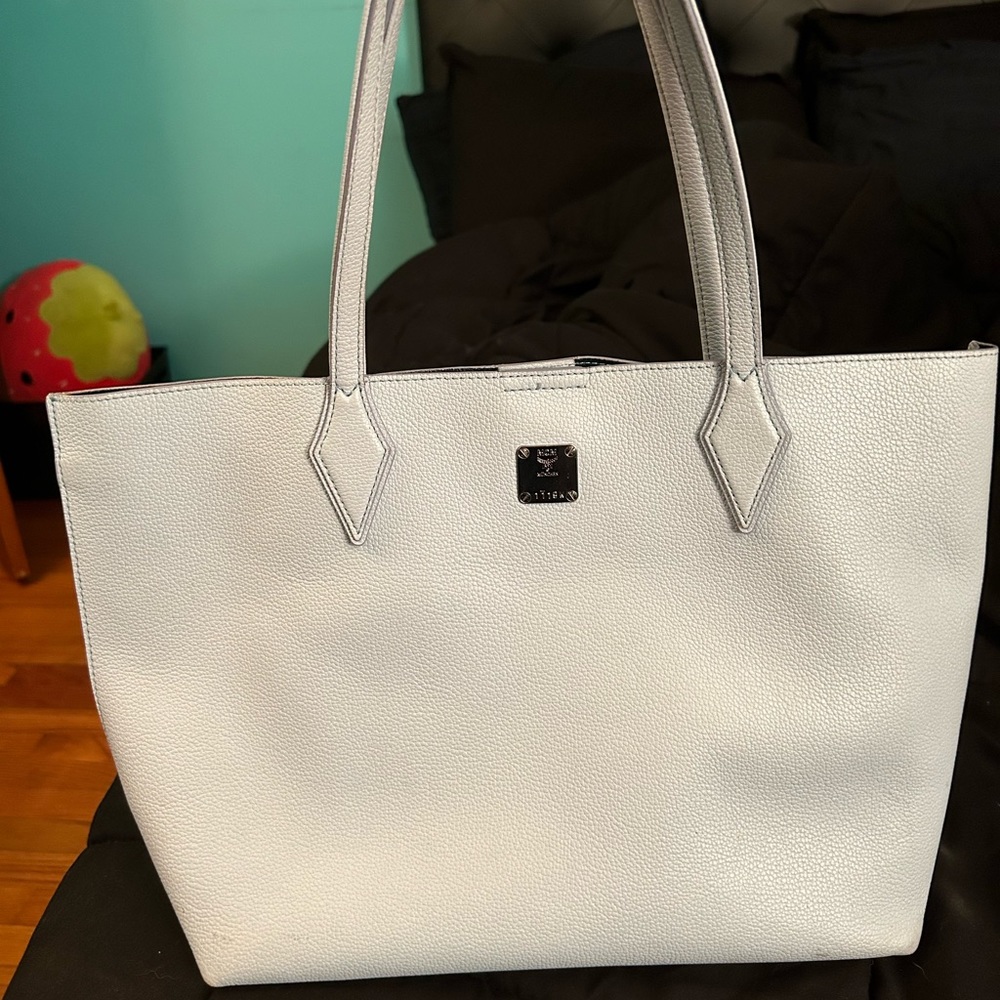Baby blue MCM shoulder purse